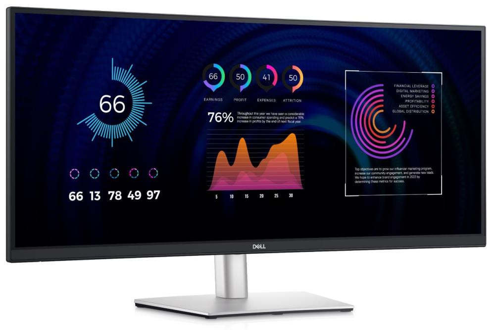 LCD Monitor|DELL|P3424WE|34"|Business/Curved/21 : 9|Panel IPS|3440x1440|21:9|60Hz|Matte|5 ms|Swivel|Height adjustable|Tilt|210-BGTY
