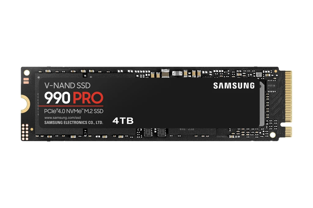 Samsung | 990 PRO | 4000 GB | SSD form factor M.2 2280 | Solid-state drive interface NVMe | Read speed 7450 MB/s | Write speed 6900 MB/s