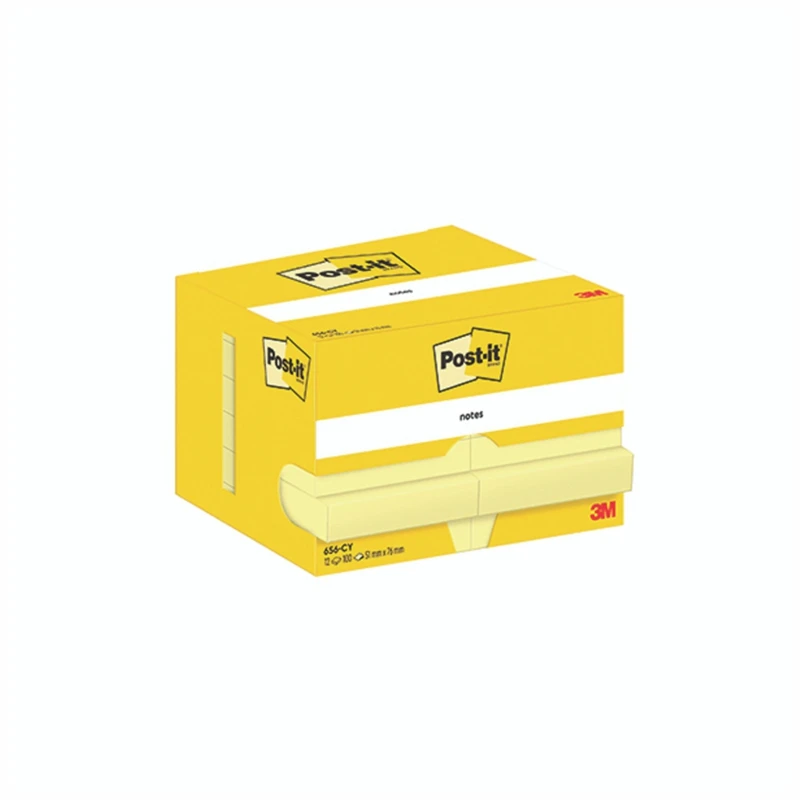 Märkmepaber Post-it, 51x76mm, kollased, 12tk/pakk