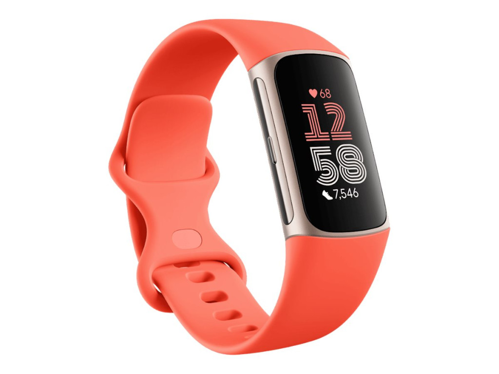 Charge 6 | Fitness tracker | NFC | Band - Coral; Case - Champagne Gold Aluminium