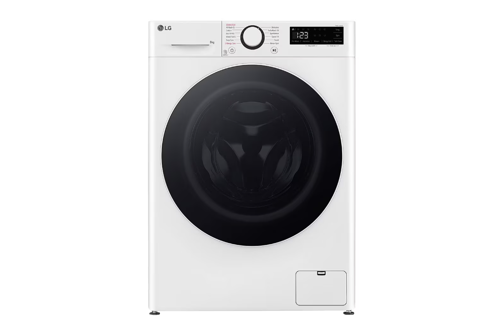 LG | F2WR508S0W | Washing Machine | Energy efficiency class A-10% | Front loading | Washing capacity 8 kg | 1200 RPM | Depth 47.5 cm | Width 60 cm | LED | Steam function | Direct drive | White
