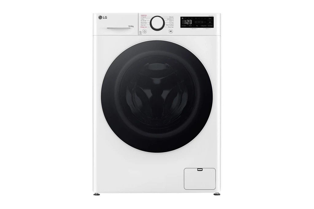 LG | Washing machine with dryer | F4DR510S0W | Energy efficiency class A-10%/D | Front loading | Washing capacity 10 kg | 1400 RPM | Depth 57 cm | Width 60 cm | Display | LED | Drying system | Drying capacity 6 kg | Steam function | Direct drive | White