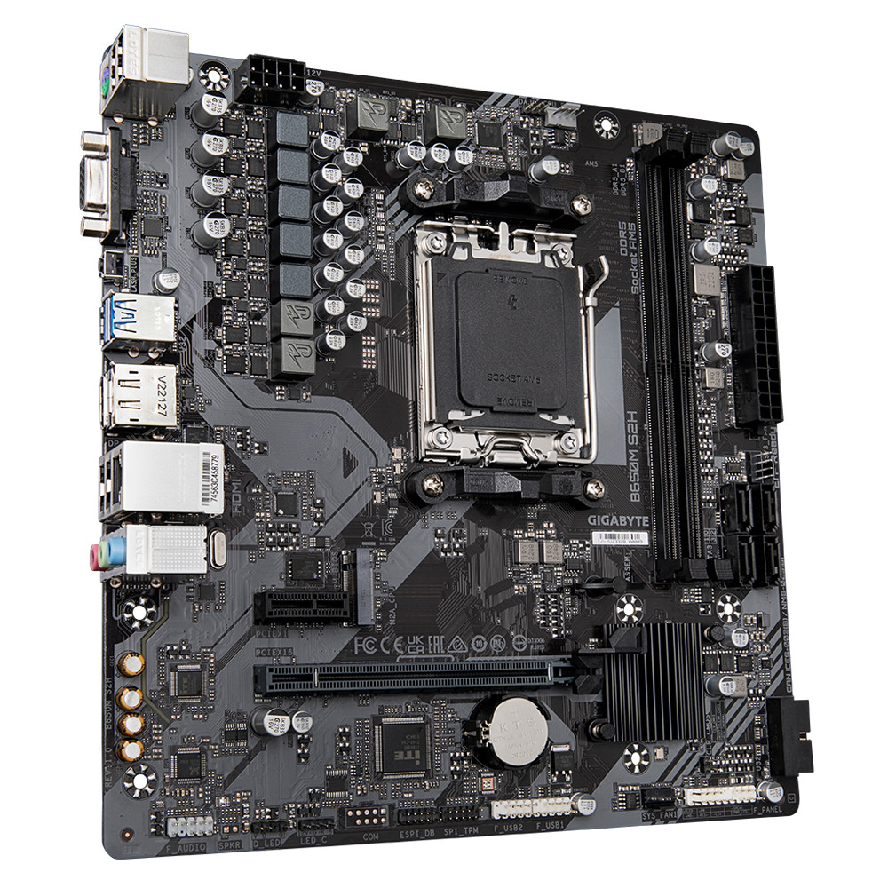 Gigabyte | B650M S2H 1.0 M/B | Processor family AMD | Processor socket AM5 | DDR5 DIMM | Memory slots 2 | Supported hard disk drive interfaces SATA | Number of SATA connectors 4 | Chipset AMD B650 | Micro ATX