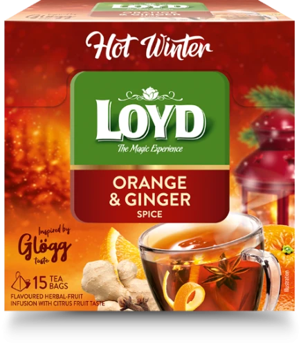 LOYD Puuviljamaitseline tee ,Hot Winter, apelsini ja ingveri , 15 x 3 g
