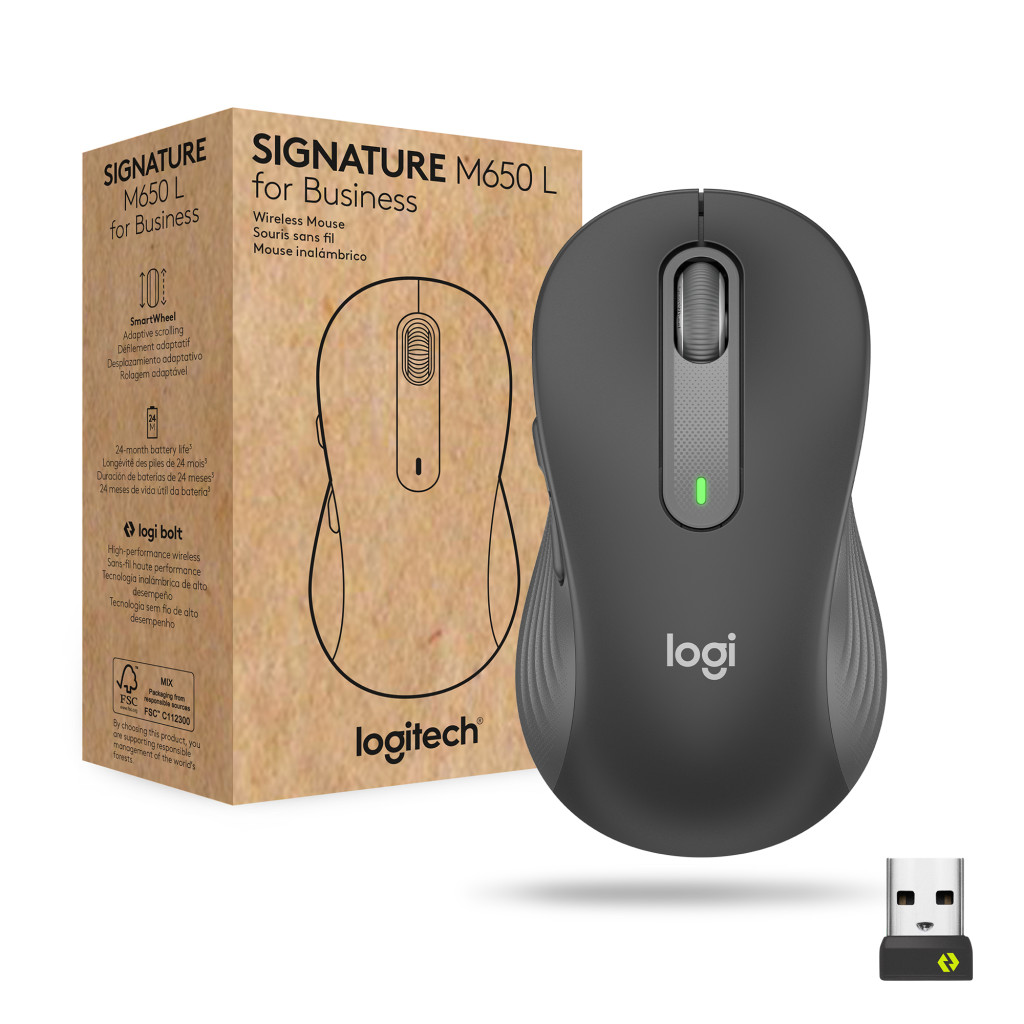 LOGI M650 L Wireless Mouse GRAPHITE