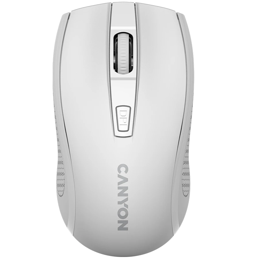 CANYON MW-7, 2.4Ghz wireless mouse, 6 buttons, DPI 800/1200/1600, with 1 AA battery ,size 110*60*37mm,58g,white
