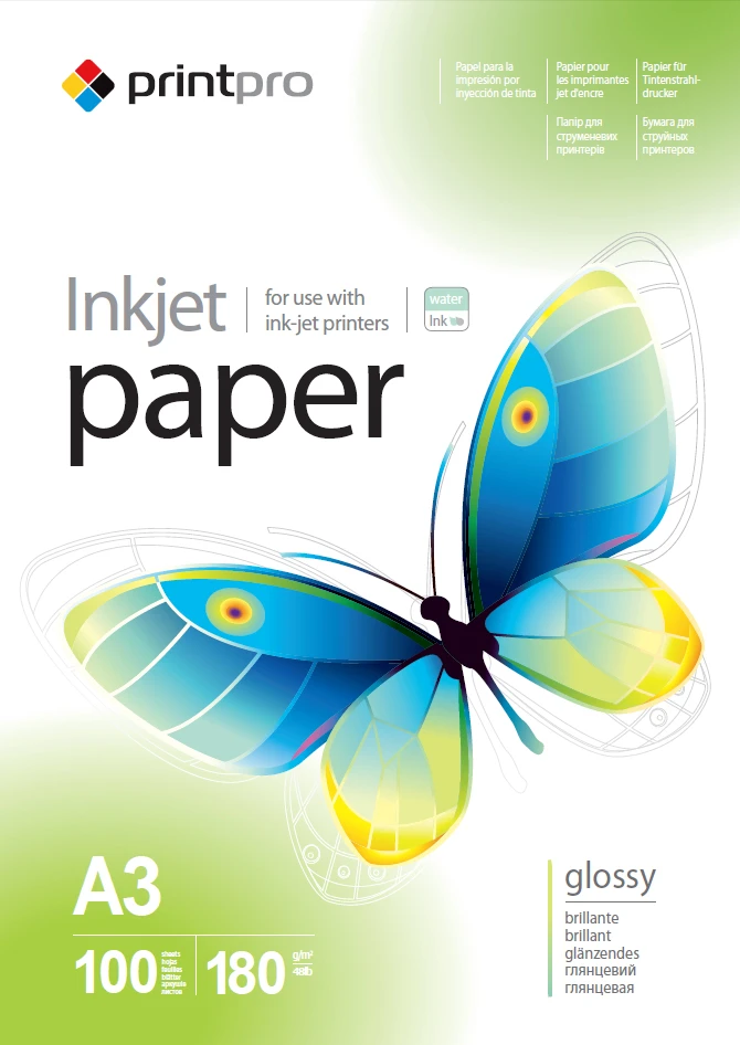Photo paper PrintPro, 100 sheets | 180 g/m² | A3 | High Glossy