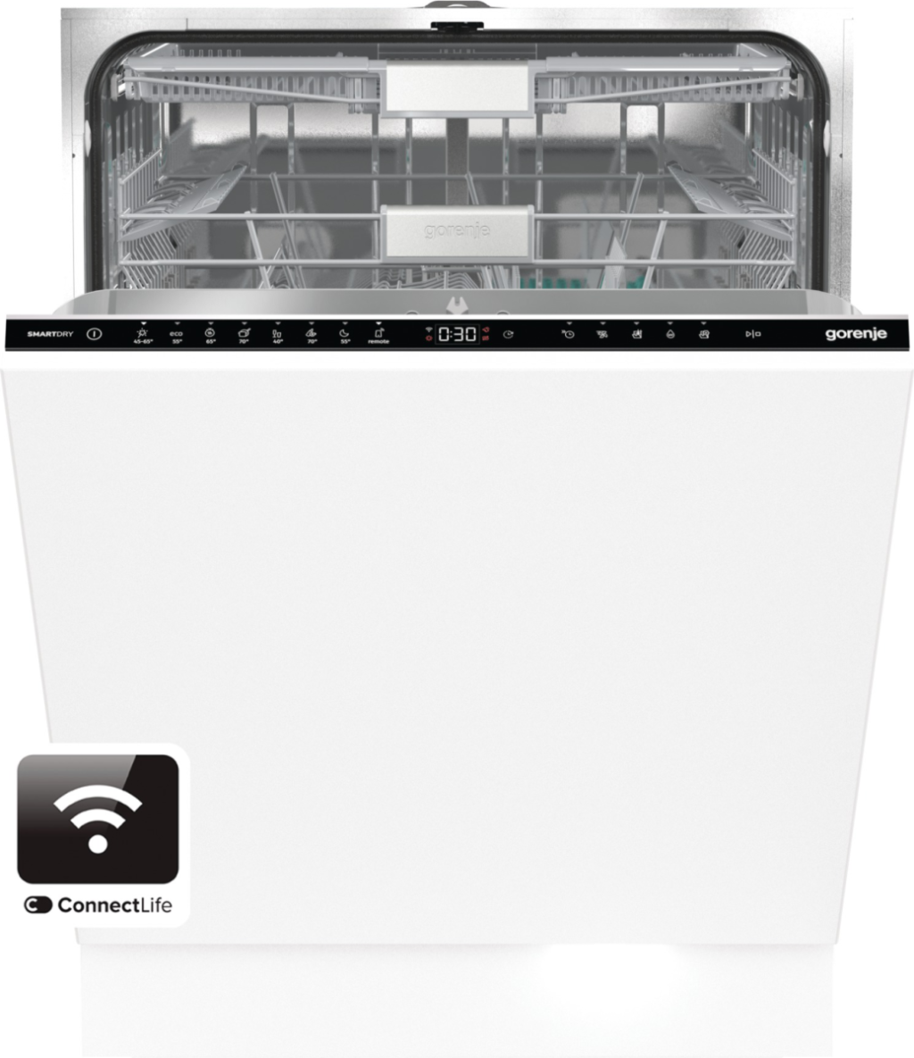 Built-in | Dishwasher | GV693C60UVAD | Width 59.8 cm | Number of place settings 16 | Number of programs 7 | Energy efficiency class C | Display | AquaStop function | Integrated automatic dosing system
