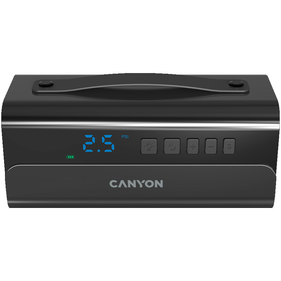 CANYON AP-118, Air Pump, USB Rechargeable Electric Air Pump:Vendor device name:AP-118 ;Battery Capacity:2000mah*4 ; Working Voltage:14.8V ; Max Current:13.5A;Max Pressure:100PSI; Air flow:38L/Min;Charging: 17.5V 1Acharger;Working Temperature: -10 to