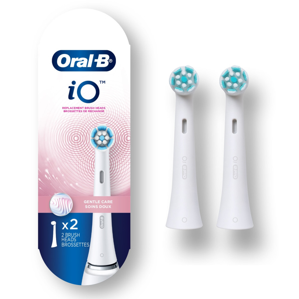 Oral-B | iO Refill Gentle Care | Replaceable Toothbrush Heads | Heads | For adults | Number of brush heads included 2 | Number of teeth brushing modes Does not apply | White