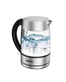 TEFAL | Kettle | KI772D | Electric | 2400 W | 1.7 L | Glass | 360° rotational base | Stainless Steel/Black