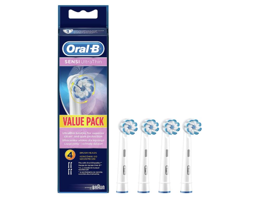Oral-B | EB60-4 Sensi UltraThin | Replaceable toothbrush heads | Heads | For adults | Number of brush heads included 4 | Number of teeth brushing modes Does not apply | White