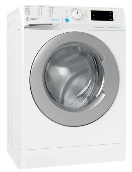 INDESIT | BWSE 71295X WSV EU | Washing machine | Energy efficiency class B | Front loading | Washing capacity 7 kg | 1200 RPM | Depth 43.5 cm | Width 59.5 cm | Display | Large digit | White