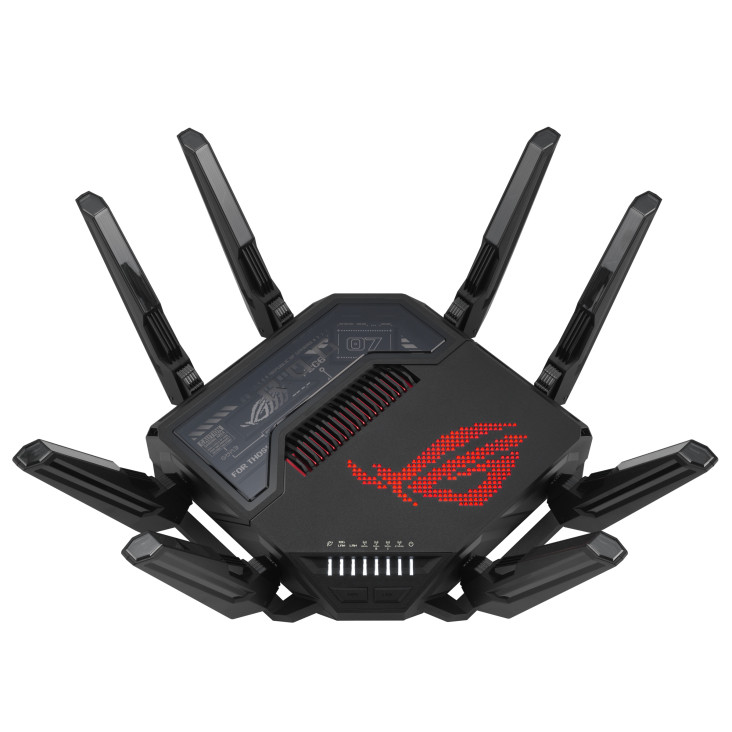 Quad-band Gaming Router (EU+UK) | ROG Rapture GT-BE98 | 802.11ax | 10/100/1000 Mbit/s | Ethernet LAN (RJ-45) ports 1 | Mesh Support Yes | MU-MiMO Yes | 5G | Antenna type External | 1 x USB 3.2 Gen1, 1 x USB 2.0