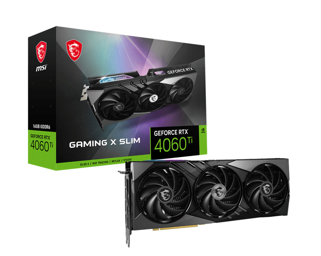 MSI | GeForce RTX 4060 Ti GAMING X SLIM 16G | NVIDIA | 16 GB | GeForce RTX 4060 Ti | GDDR6 | PCI Express Gen 4 x 8