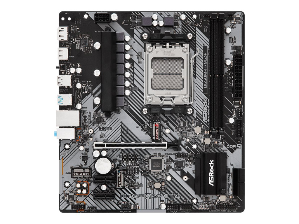 ASRock | B650M-H/M.2+ | Processor family AMD | Processor socket AM5 | DDR5 | Supported hard disk drive interfaces SATA, M.2 | Number of SATA connectors 4