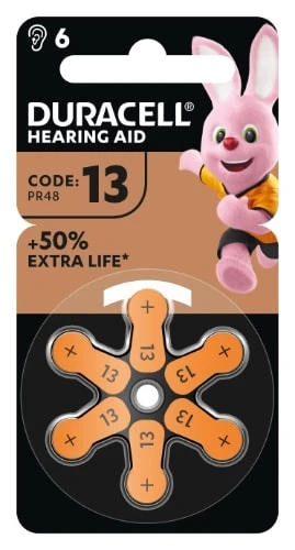 Patareid kuuldeaparaadile DURACELL 13 PR48, 6 tk