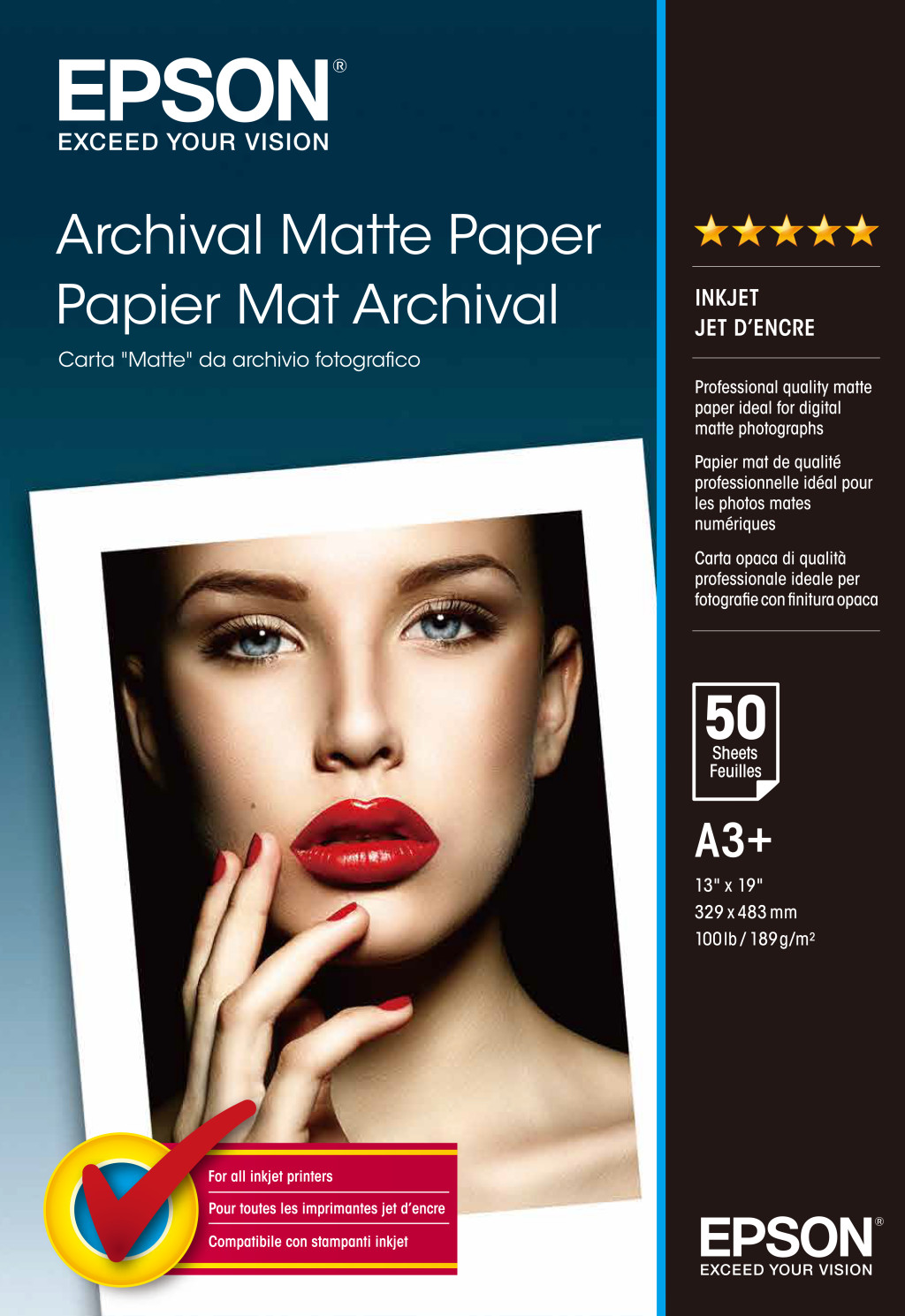 Epson Archival Matte Paper, DIN A3+, 192g/m², 50 sheets