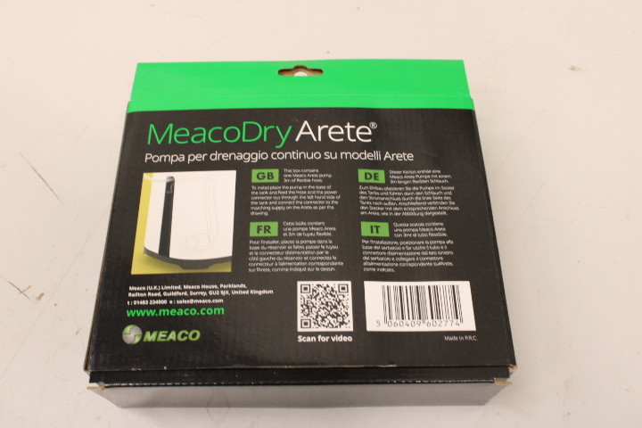 SALE OUT. MEACO Drainage pump for Arete One 20 L and 25 L / USED AS DEMO