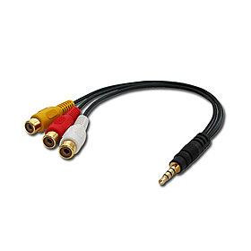 Lindy 35539 komposiitvideo kaabel 0,25 m 3.5mm 3 x RCA Must