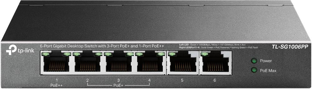 TP-Link TL-SG1006PP võrgulüliti Mittejuhitav Gigabit Ethernet (10/100/1000) Power over Ethernet tugi Hall