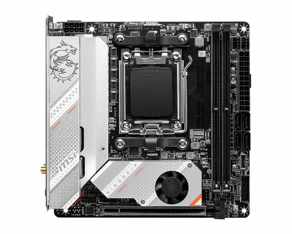 MSI MPG B650I EDGE WIFI emaplaat AMD B650 Protsessoripesa AM5 Mini ATX