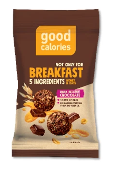 Röstitud kaera suupiste GOOD CALORIES tumedas Belgia šokolaadis, 40g (kogus 3 tükki)