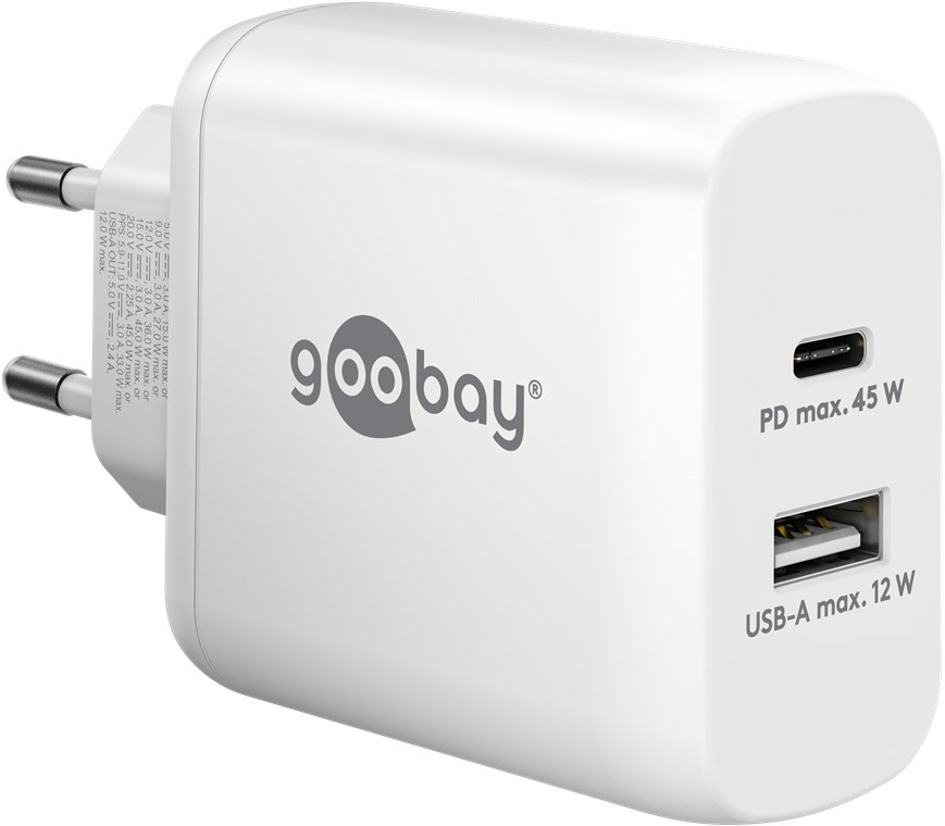 Goobay | USB-C PD Dual Fast Charger (45 W) | 65412 | N/A
