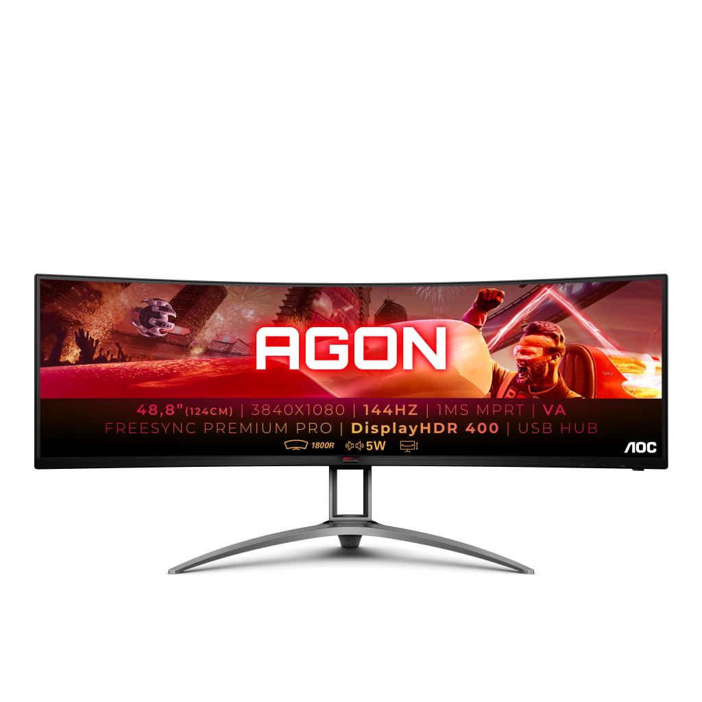 AOC | AG493QCX | 49 " | LCD | 3840 x 1080 pixels | 32:9 | Warranty 36 month(s) | 1 ms | HDMI ports quantity 2 | 144 Hz