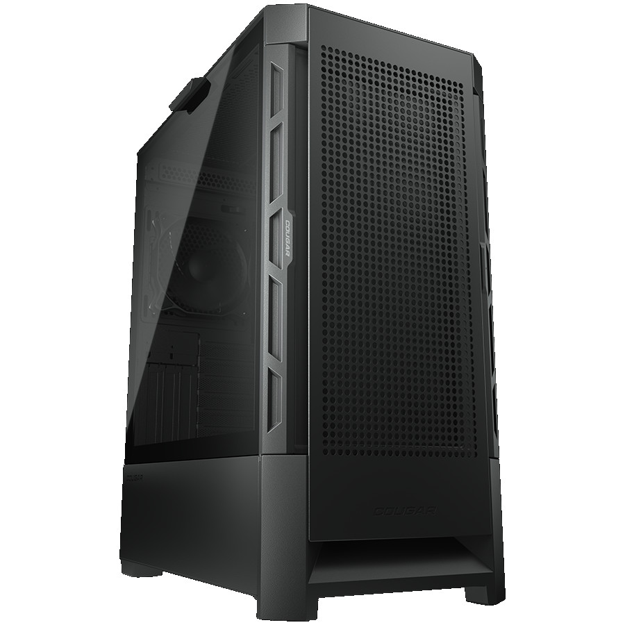 COUGAR | Case Airface Black | PC Case | Mid Tower / Mesh Front Panel / 1 x 120mm Fan / TG Left Panel / Black