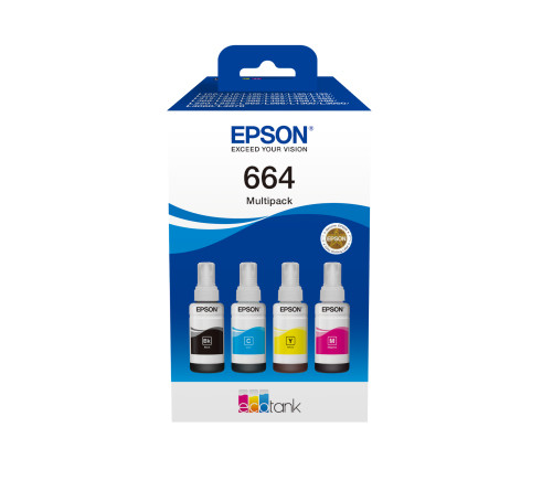 Epson 664 EcoTank 4-colour multipack | Epson C13T66464A | Epson 664 EcoTank 4-colour multipack | Ink tank | Black, yellow, cyan, magenta