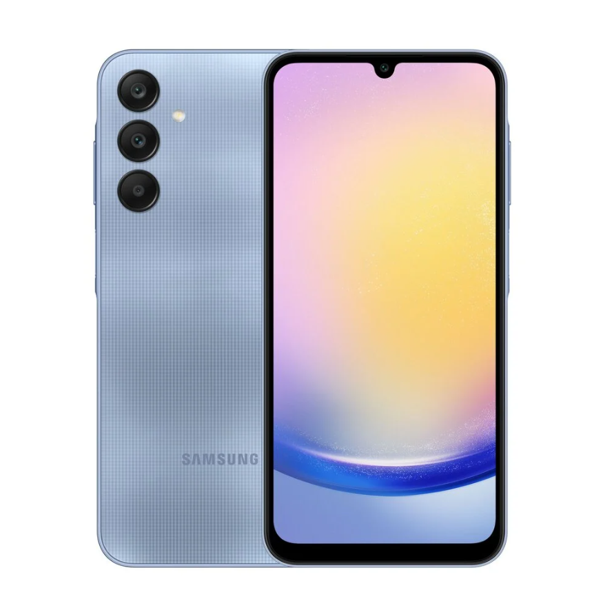 Samsung | Galaxy | A25 (A256) | Blue | 6.5 " | Super AMOLED | 1080 x 2340 pixels | Exynos 1280 (5 nm) | Internal RAM 6 GB | 128 GB | Dual SIM | Nano-SIM | 3G | 4G | 5G | Main camera 50+8+2 MP | Secondary camera 13 MP | Android | 14