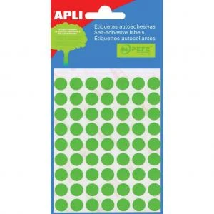 Etiketid Apli ümarad iseliimuvad D=13mm 8l/pk roheline