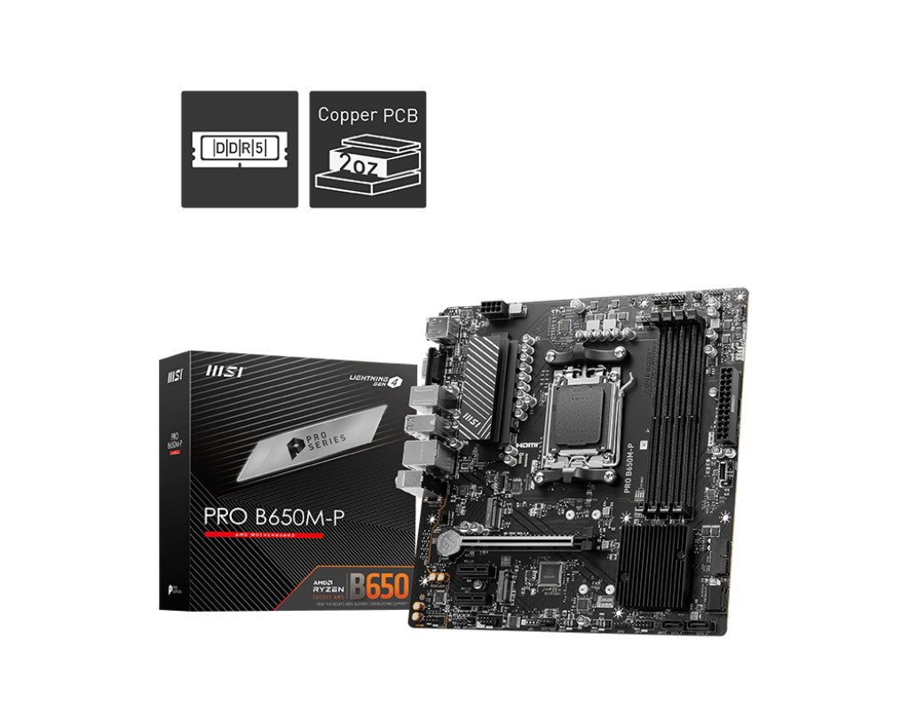 MSI PRO B650M-P AMD B650 Supports AMD