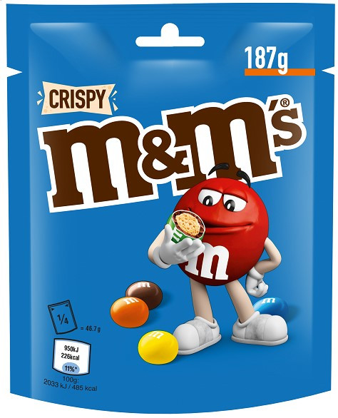 Kommid, M&M`s Crispy 187g (kogus 2 tükki)