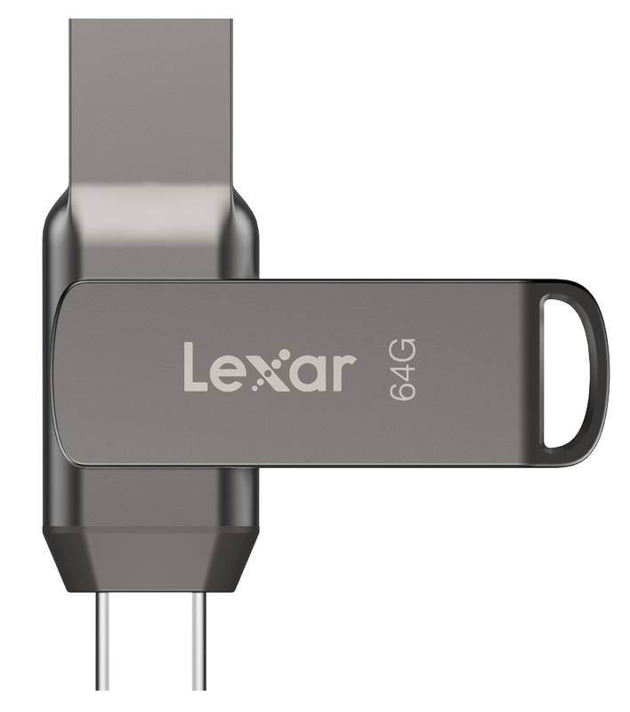 Lexar 2-in-1 Flash Drive | JumpDrive Dual Drive D400 | 64 GB | USB 3.1 | Grey