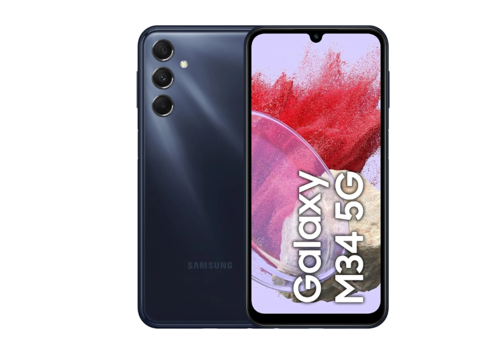 Samsung | Galaxy | M34 5G | Blue | 6.5 " | Super AMOLED | 1080 x 2340 pixels | Exynos 1280 | Internal RAM 6 GB | 128 GB | MicroSDXC | Dual SIM | Nano-SIM | 4G | 5G | Main camera 50+8+2 MP | Secondary camera 13 MP | Android | 13