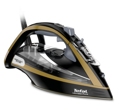 TEFAL | FV9865E0 Ultimate Pure | Steam Iron | 3000 W | Water tank capacity 350 ml | Continuous steam 60 g/min | Steam boost performance 250 g/min | Gold/Black