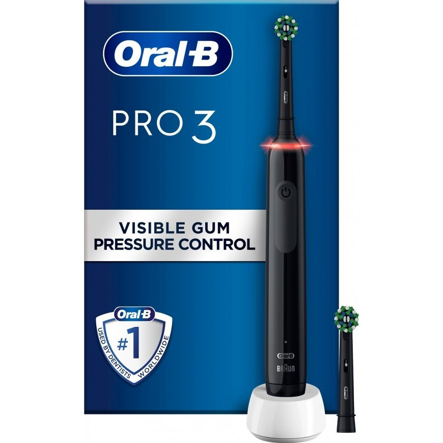Oral-B | Electric Toothbrush | Pro3 3400N | Rechargeable | For adults | Number of brush heads included 2 | Number of teeth brushing modes 3 | Black