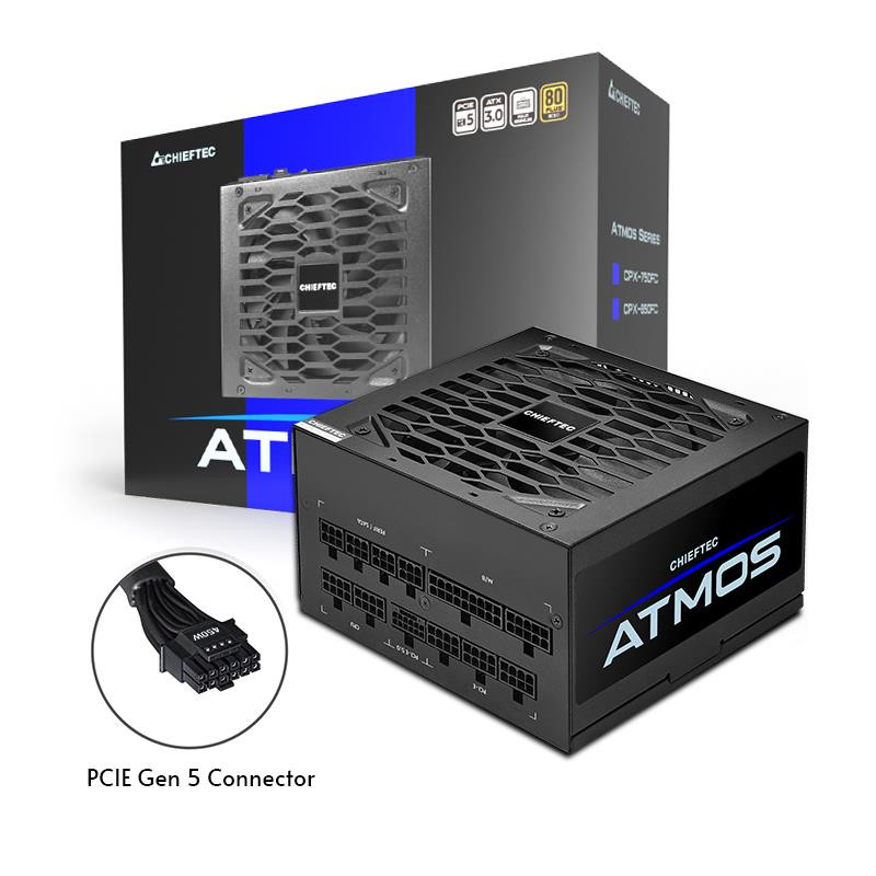 Chieftec Atmos toiteallika komponent 750 W 20+4 pin ATX ATX Must
