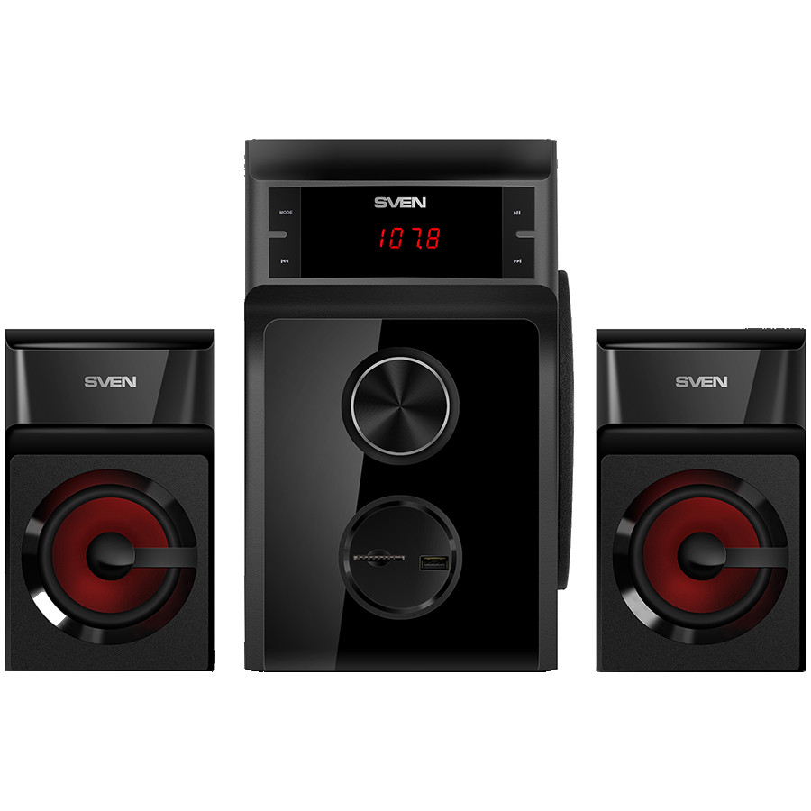 Speakers SVEN MS-302, black (40W, FM, USB/SD, Display, RC)