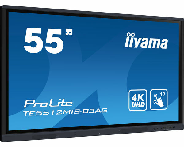 iiyama TE5512MIS-B3AG infoekraan Kioski kujundus 139,7 cm (55") LCD WiFi 400 cd/m² 4K Ultra HD Must Puutetundlik ekraan Sisseehitatud protsessor Android 11 18/7