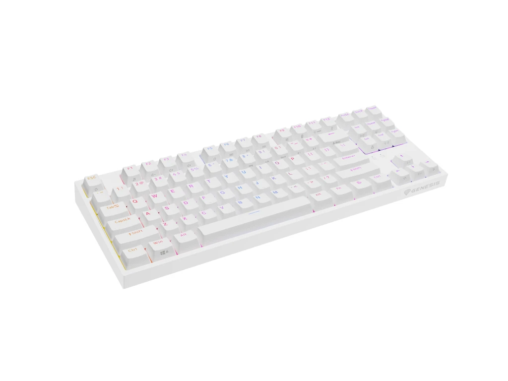 Genesis | Mechanical Gaming Keyboard | THOR 404 TKL RGB | White | Mechanical Gaming Keyboard | Wired | US | USB Type-A | 1005 g | Kailh Box Brown V2