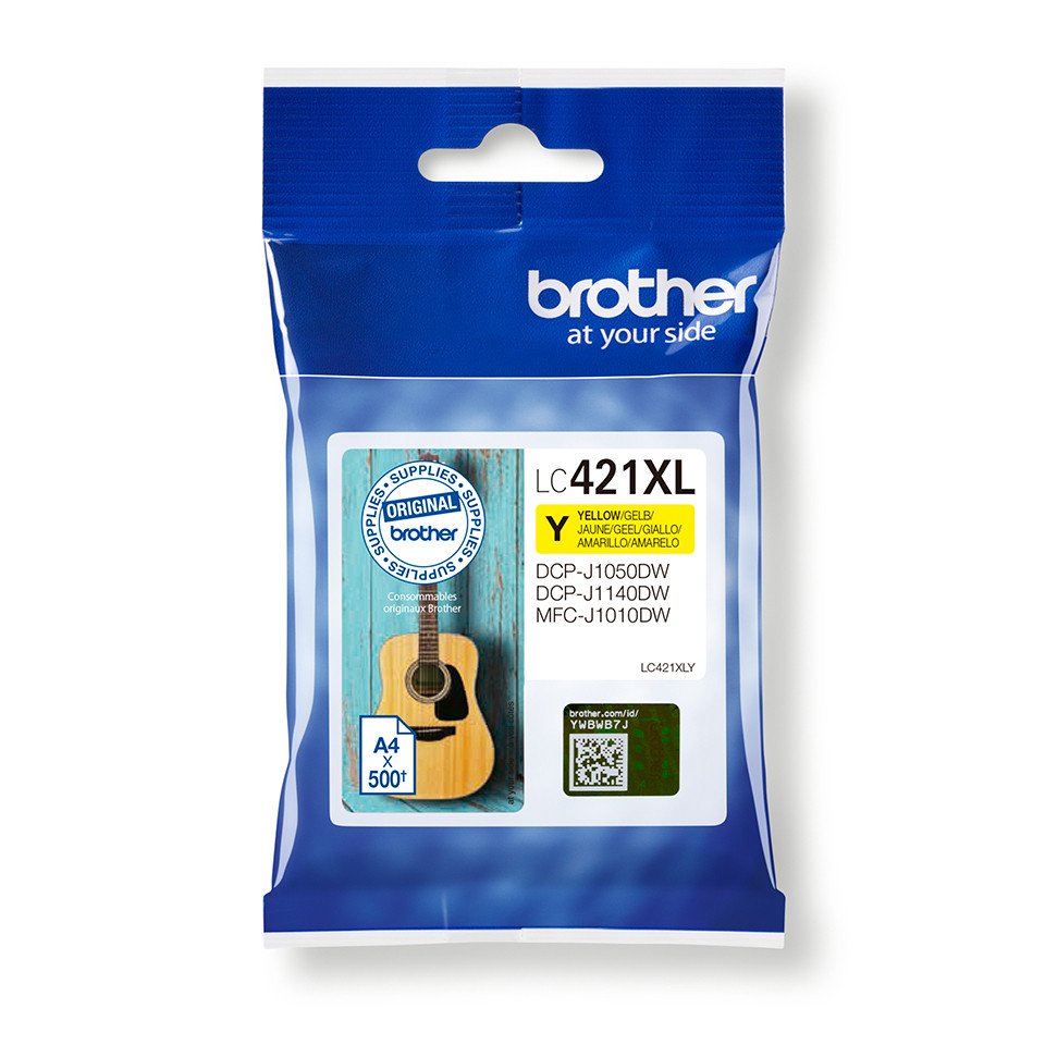 Brother LC421XLY Ink Cartridge, Yellow | Brother LC421XLY | Ink Cartridge | Yellow