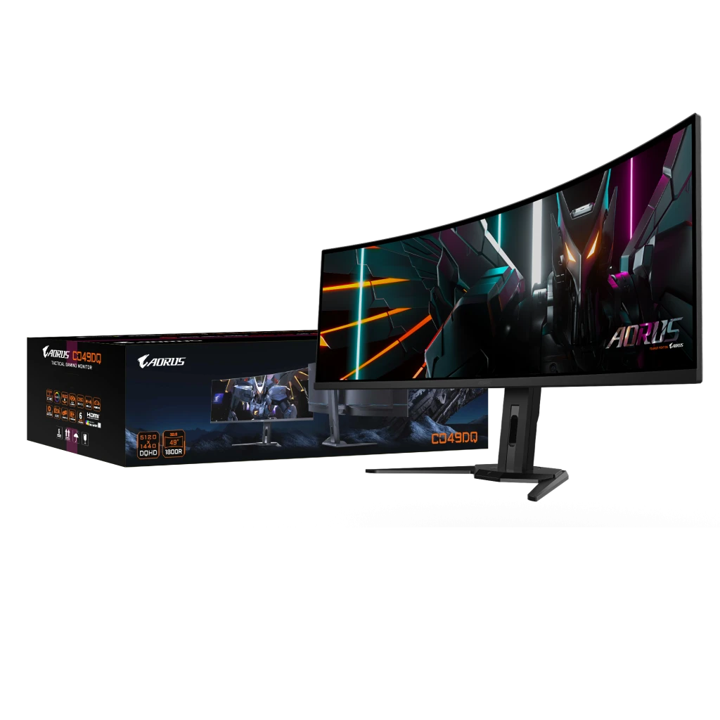 Gigabyte | CO49DQ | 49 " | OLED | DQHD | 32:9 | 144 Hz | 3 ms | 5120 x 1440 pixels | 250 cd/m² | HDMI ports quantity 	 2 x HDMI 2.1 | Black | Warranty 36 month(s)