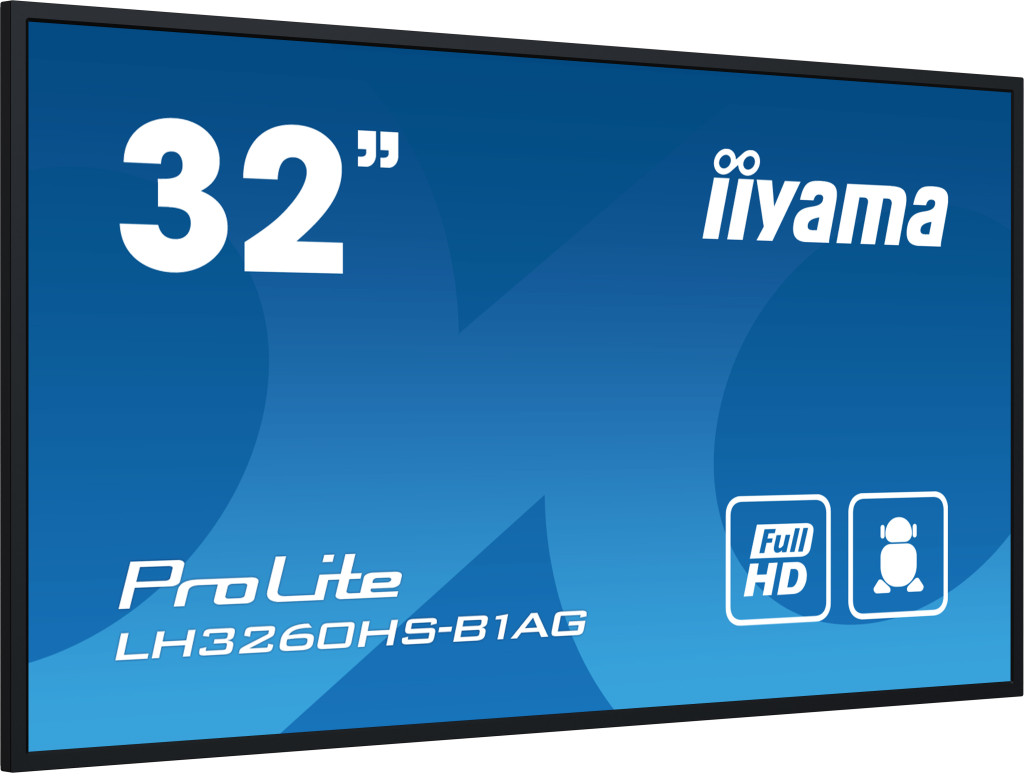 iiyama LH3260HS-B1AG infoekraan Digitaalne A-board 80 cm (31.5") LED WiFi 500 cd/m² Full HD Must Sisseehitatud protsessor Android 11 24/7