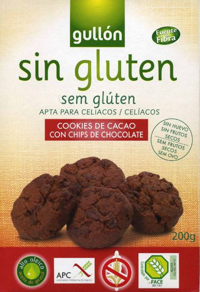 Šokolaadiküpsised šokolaadikrõpsudega GULLON, gluteenivabad 200g (kogus 2 tükki)