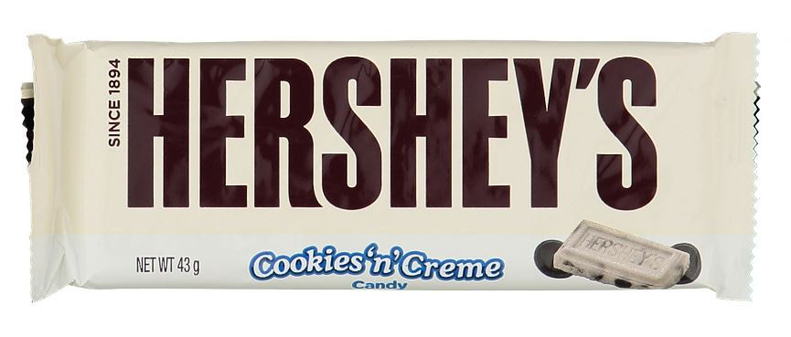 Šokolaad HERSHEY'S Cookies N Creme, 43g (kogus 5 tükki)