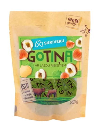 Piimakompvek SKRĪVERU GOTIŅA sarapuupähklitega 250g
