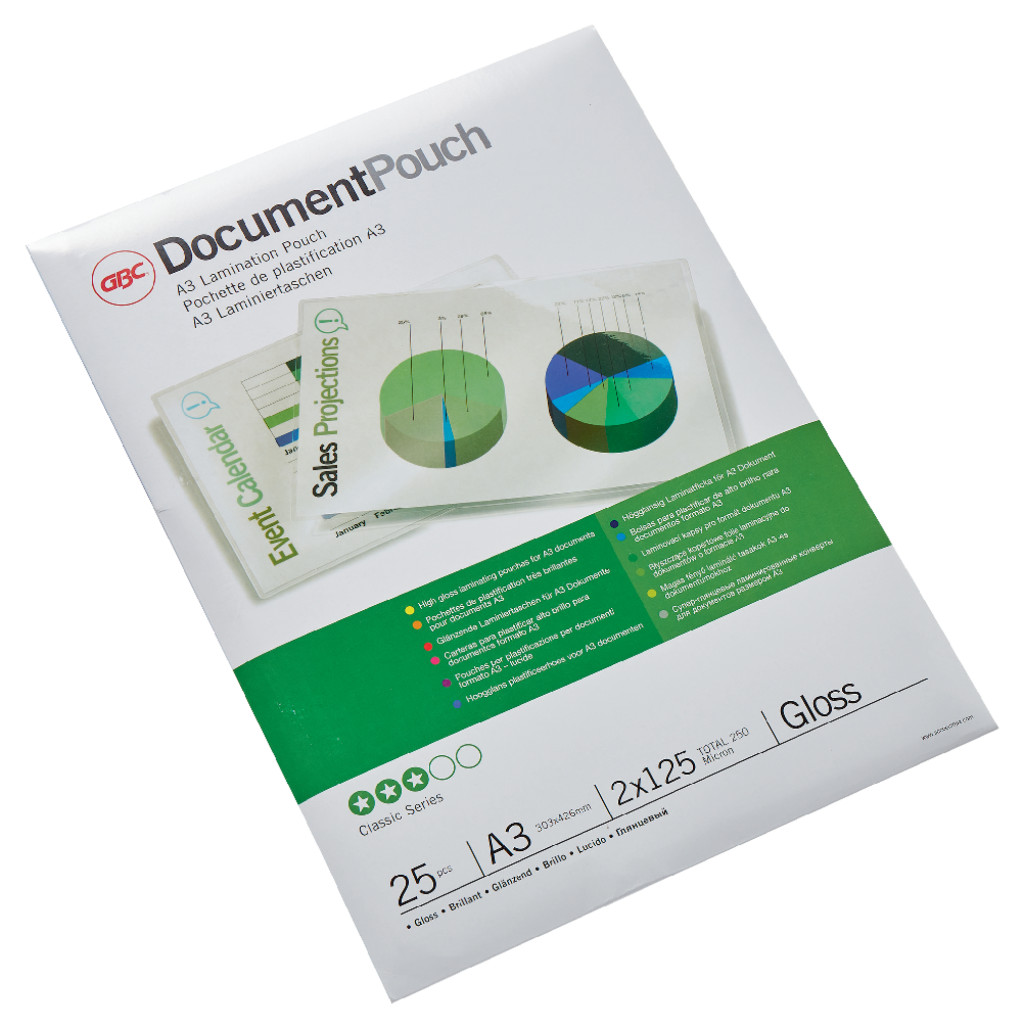 Lamineerimistaskud GBC Document™ A3, 125 mic, (25tk)